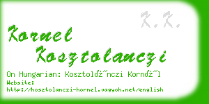 kornel kosztolanczi business card